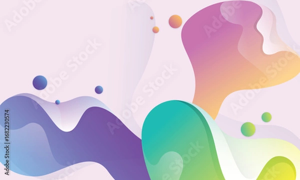 Obraz Abstract colorful flow shapes background