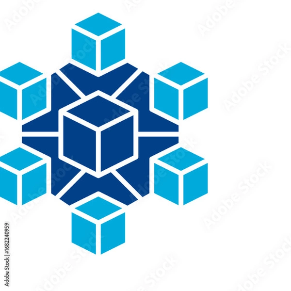 Fototapeta Blockchain  Icon Set Multiple Style Collection