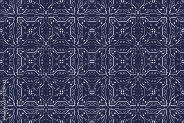 Obraz Circuit Board Geometric Seamless Pattern