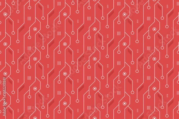 Obraz Red Circuit Board Seamless Pattern