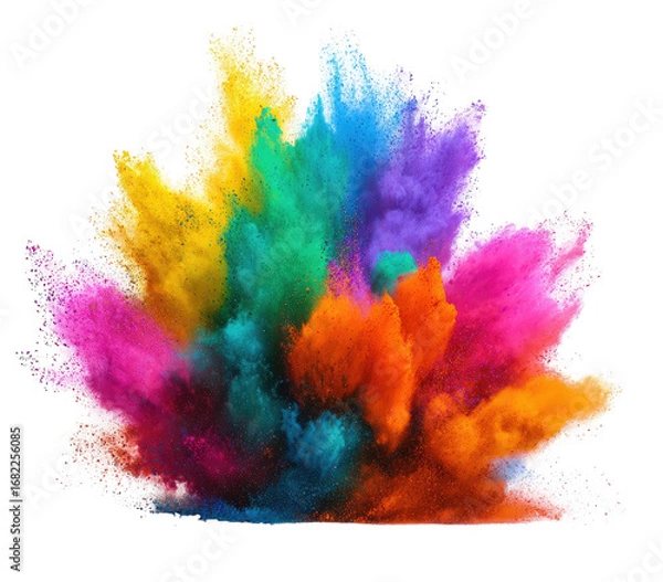 Fototapeta Exploding burst of vibrant, colorful powder