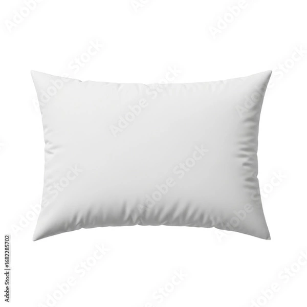 Obraz White Pillow on Transparent Background for Comfort and Rest in a Bedroom Environment