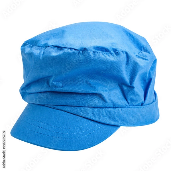 Fototapeta Bright Blue Hat Isolated on Transparent Background Displaying Detailed Fabric Texture and Stylish Design