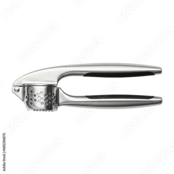 Obraz Close Up Studio Shot Of A Silver Garlic Press Tool On Transparent Background