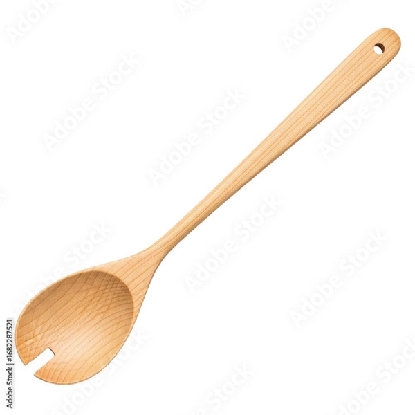 Obraz Wooden Salad Spoon Isolated On Transparent Background Displaying Natural Texture and Craftsmanship