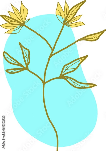 Fototapeta blue, abstract, background, shape, plant, vine, botanical, nature, illustration, art, graphic, design, simple, minimal, organic, doodle, decorative, aesthetic, modern, stylish, elegant, calm, subtle, 