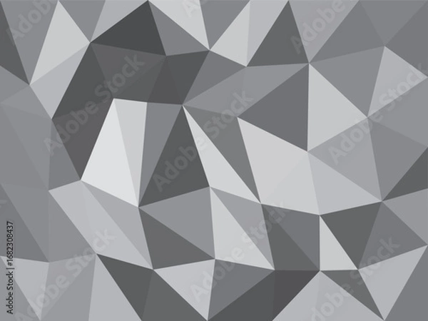 Obraz Monochrome Low Poly Abstract Geometric Background with Triangular Facets in Black and Gray
