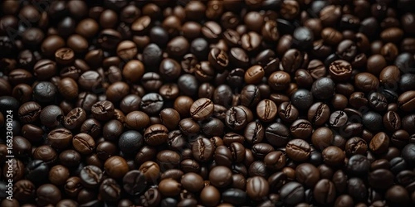 Fototapeta Dark Coffee Beans,  Elegant Composition
