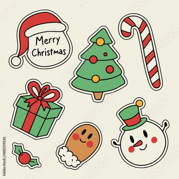 Fototapeta set of christmas elements