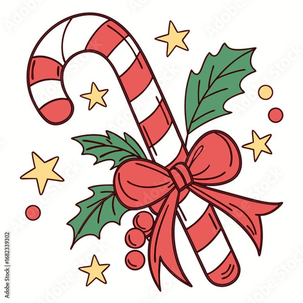 Fototapeta christmas wreath with bells and ribbon