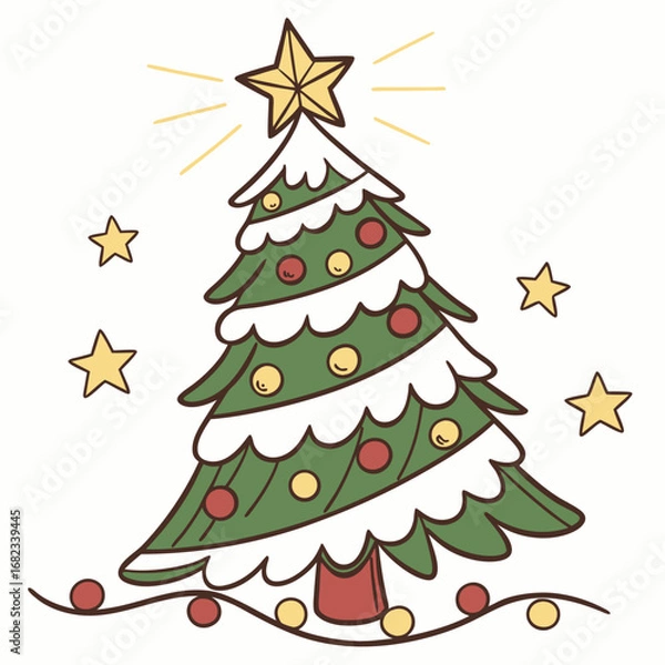 Fototapeta christmas tree vector illustration