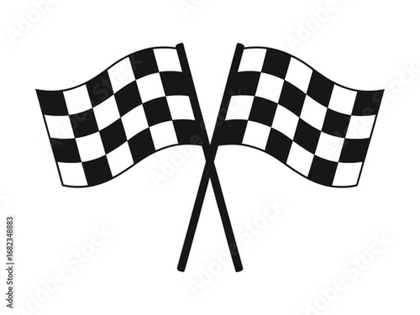 Fototapeta Minimalist Racing Flag Vector – Checkered Pattern Motorsport Finish Line Symbol