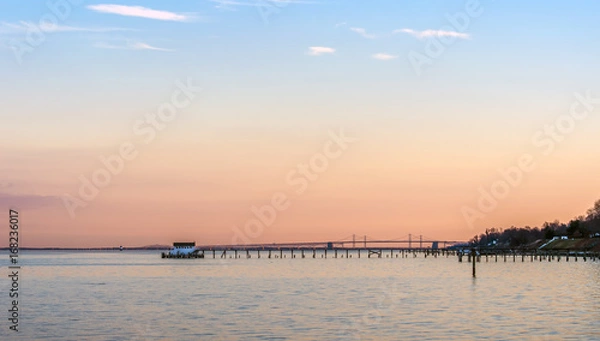 Obraz Sunset on the Chesapeake Bay with Bay Bridge