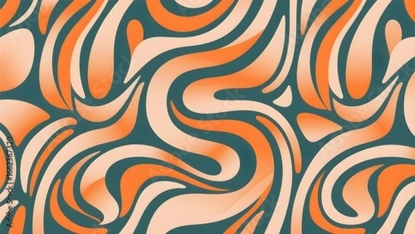 Obraz Vibrant Orange Abstract Wave Pattern