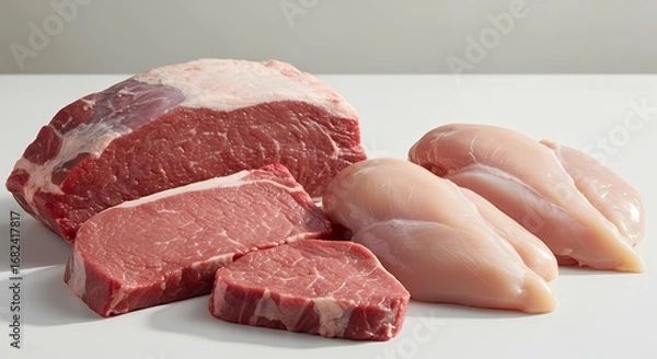 Obraz Savor the Flavor Premium Cuts of Beef and Chicken