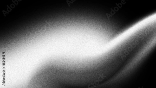 Fototapeta Abstract black and white background with blurred wave design and grainy texture