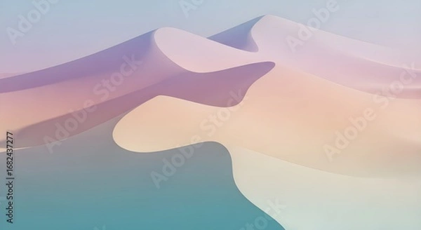 Fototapeta Abstract Desert Sand Dunes Pastel Gradient Background