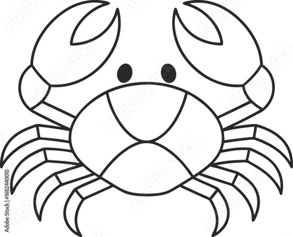 Fototapeta Cute crab cartoon, perfect for childrens books, educational materials, or nautical themed designs with a simple and clean style