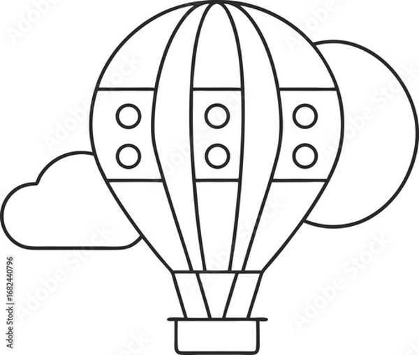 Fototapeta Hot air balloon, symbolizing adventure, travel, and freedom with clouds and a sense of wonder