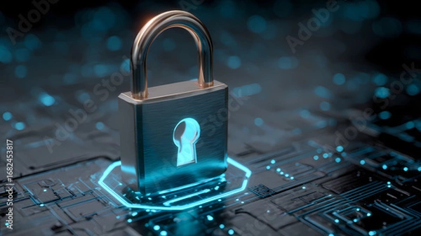 Obraz Cybersecurity Month Awareness with Digital Lock
