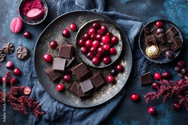 Obraz decorative elements on a textured blue background