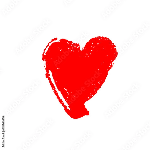 Fototapeta Vector red sign of a heart isolated on white background.