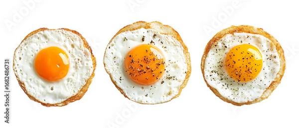 Fototapeta Pack Collection Perfect SunnySide Up Eggs A Culinary Delight set against transparent background