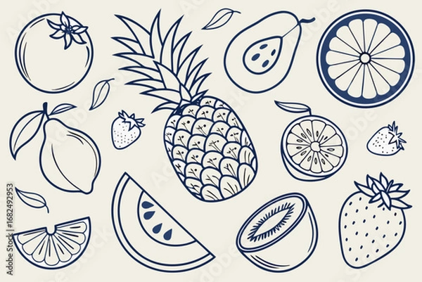 Obraz Doodle Set With Arrows And Hearts hand drawn sketch