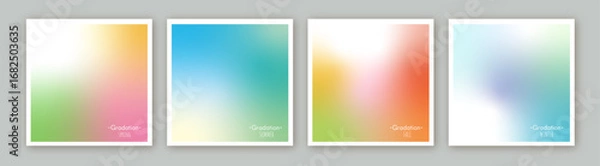 Obraz グラデーションの背景セット(四季)