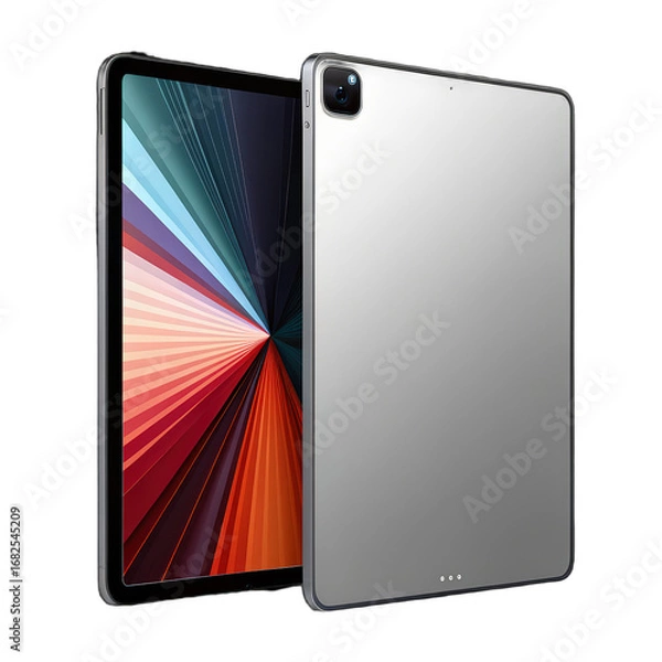 Fototapeta iPad Pro 11 Inch M4 Front View Realistic Tablet Air5 in Gray and Silver Blank Model png Modern Device png Sleek Design png High-Resolution Digital Artwork png