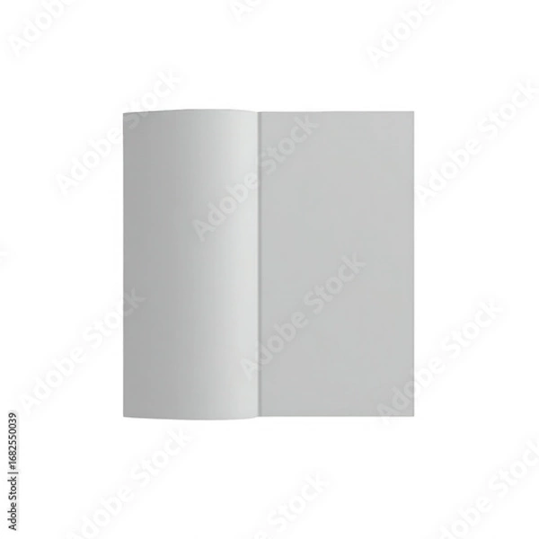 Fototapeta Blank open book mockup with a neutral gray-white color scheme, showcasing a clean and versatile design for print publications.