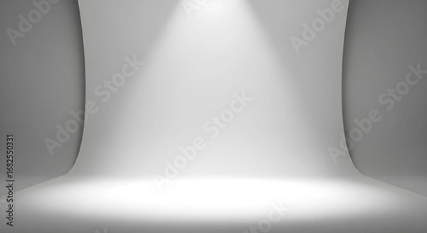 Obraz Clean White Studio Background with Spotlight for Product Photography