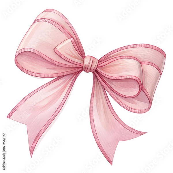 Fototapeta Pink ribbon bow isolated on white background png image ribbon decoration png bow design isolated on white png transparent background image festive accessory close-up png gift wrap png