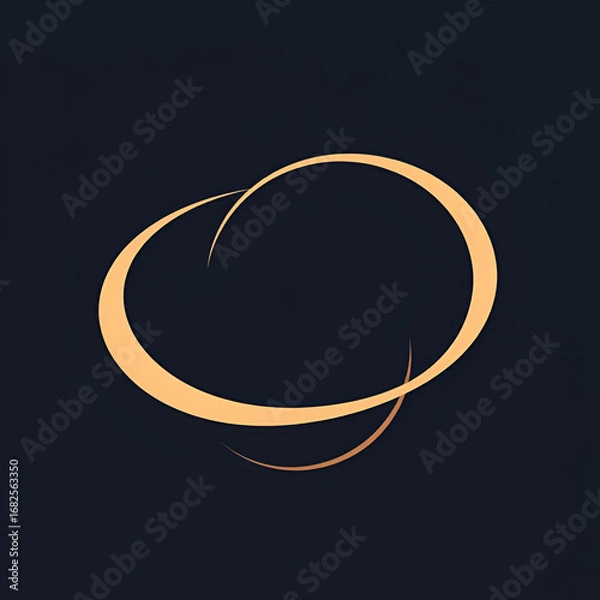 Fototapeta Set of Abstract minimalist motion orbit logo icon vector template on dark background