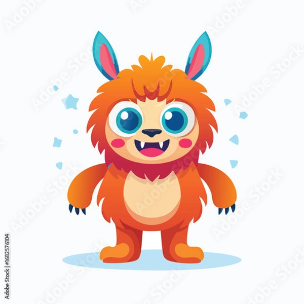 Fototapeta Alpaca Streamlined Vector Art with Flat Colors and Sharp Linework