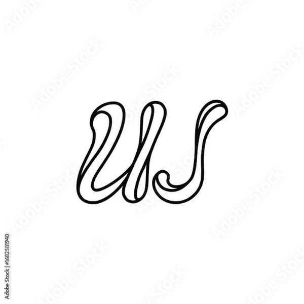 Fototapeta UJ monogram logo design letter text name symbol monochrome logotype alphabet character simple logo