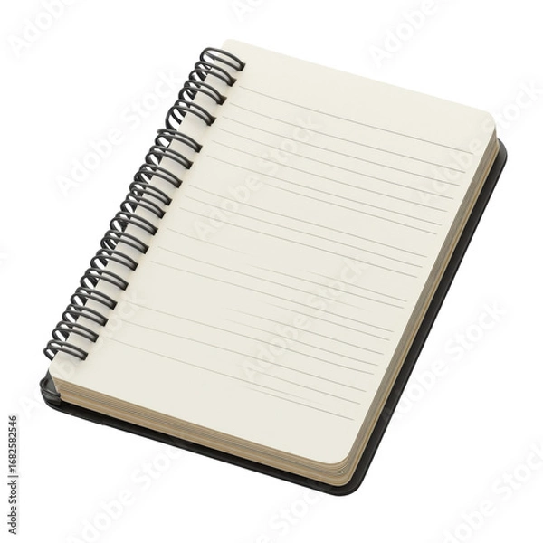 Fototapeta Open spiral notebook with lined pages against a ideal for notes journaling or sketching providing a clean and organized space on transparent background