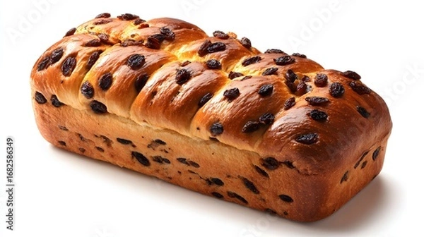 Obraz Raisin bread loafon white background.