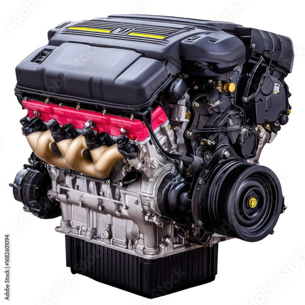 Obraz High-Performance Engine with Turbocharger and Advanced Cooling System for Modern Automotive Applications