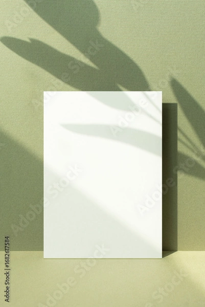 Fototapeta 가을색감 배경과 식물그림자와 카드 목업