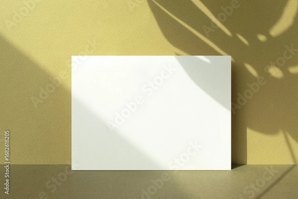 Fototapeta 가을색감 배경과 식물그림자와 카드 목업