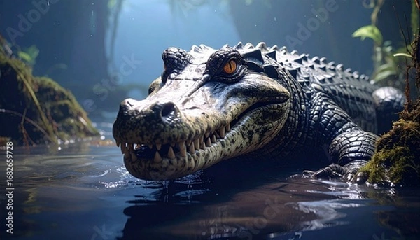 Fototapeta Sure! Here's a vivid and detailed prompt for generating an **awesome, large-size picture of a crocodile in water**:

---

**Prompt (for AI image generation):**
"A stunning, high-resolution image of a 