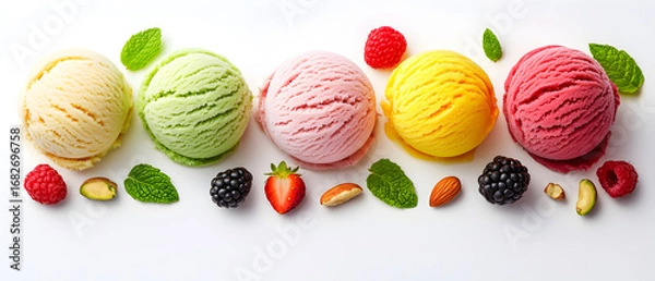 Fototapeta vibrant ice cream scoops