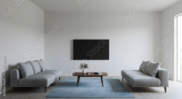 Fototapeta Modern living room interior mockup