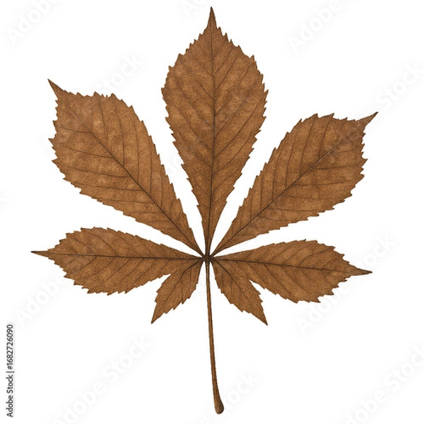 Fototapeta Detailed Brown Leaf with Unique Texture and Natural Elegance