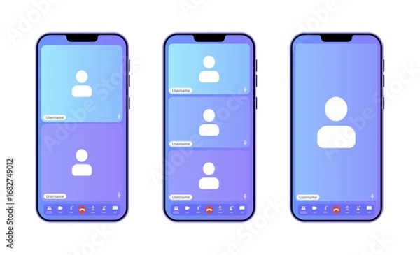 Obraz Users engage in a video call using mobile devices.