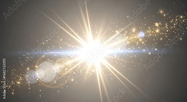 Fototapeta The PNG of High-End Design: Special White Lens Flare Light Effect, Bokeh Vector Transparent Sunlight Shine, Sparkling Glow, Radiant Flash, Magic Glitter Particles, Golden Shimmer, Glowing Rays, and Ab