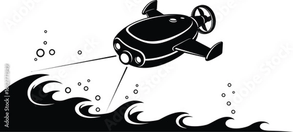 Obraz Underwater drone exploring ocean, a modern technology for marine research and exploration