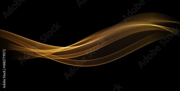 Obraz Abstract Gold motion light glow effect. Magic shiny line.