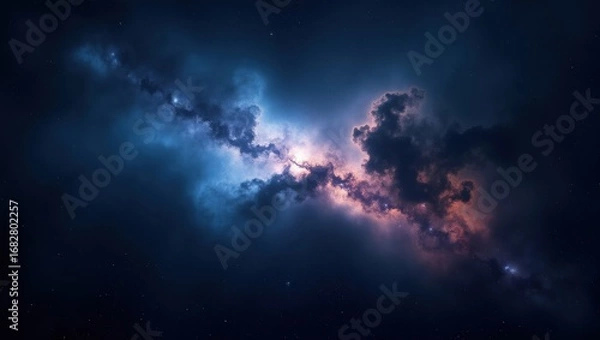 Obraz Vibrant nebula in deep space with cosmic dust and stars